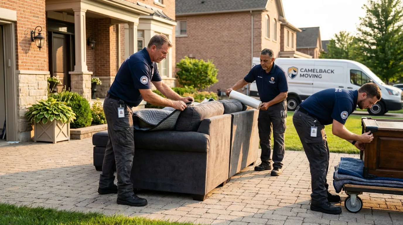 Large estate moving crew wrapping furniture in Hana, HI